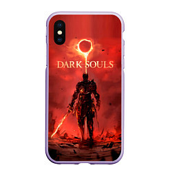 Чехол iPhone XS Max матовый Dark Souls: Red Sunrise, цвет: 3D-светло-сиреневый
