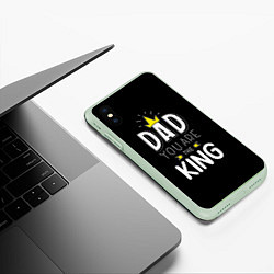 Чехол iPhone XS Max матовый Dad you are the King, цвет: 3D-салатовый — фото 2