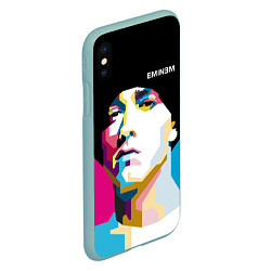 Чехол iPhone XS Max матовый Eminem Poly Art, цвет: 3D-мятный — фото 2