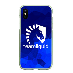 Чехол iPhone XS Max матовый Team Liquid: Polygons, цвет: 3D-салатовый