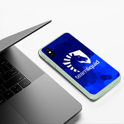 Чехол iPhone XS Max матовый Team Liquid: Polygons, цвет: 3D-салатовый — фото 2