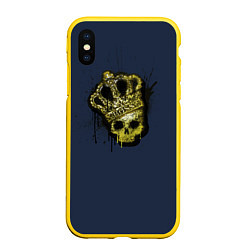 Чехол iPhone XS Max матовый Cs:go - Crown graffiti Корона, цвет: 3D-желтый