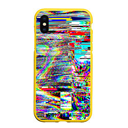 Чехол iPhone XS Max матовый VHS Glitch, цвет: 3D-желтый