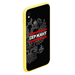 Чехол iPhone XS Max матовый Сержант: герб РФ, цвет: 3D-желтый — фото 2