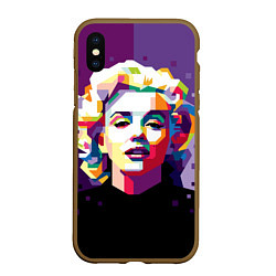 Чехол iPhone XS Max матовый Marilyn Monroe, цвет: 3D-коричневый