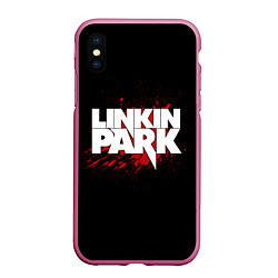 Чехол iPhone XS Max матовый Linkin Park: Drop of Blood, цвет: 3D-малиновый
