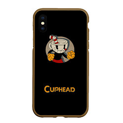 Чехол iPhone XS Max матовый Cuphead: Black Mugman, цвет: 3D-коричневый