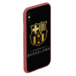 Чехол iPhone XS Max матовый Barcelona Gold Edition, цвет: 3D-красный — фото 2