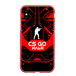 Чехол iPhone XS Max матовый CS:GO - Илья, цвет: 3D-красный