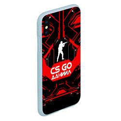 Чехол iPhone XS Max матовый CS:GO - Даниил, цвет: 3D-голубой — фото 2