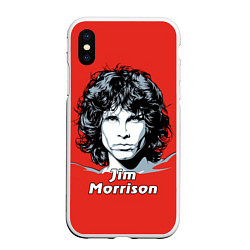 Чехол iPhone XS Max матовый Jim Morrison, цвет: 3D-белый