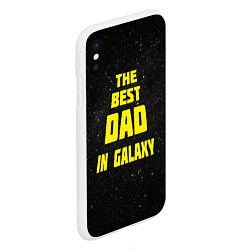 Чехол iPhone XS Max матовый The Best Dad in Galaxy, цвет: 3D-белый — фото 2