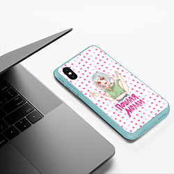 Чехол iPhone XS Max матовый Пошлая Молли, цвет: 3D-мятный — фото 2