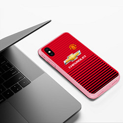 Чехол iPhone XS Max матовый FC Manchester United: Away 18/19, цвет: 3D-баблгам — фото 2