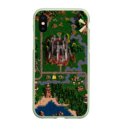 Чехол iPhone XS Max матовый Heroes III: Map, цвет: 3D-салатовый