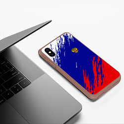 Чехол iPhone XS Max матовый RUSSIA SPORT, цвет: 3D-коричневый — фото 2