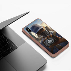 Чехол iPhone XS Max матовый Watch Dogs Man, цвет: 3D-коричневый — фото 2