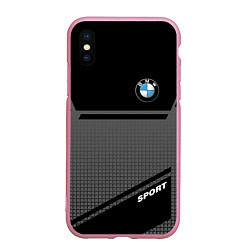 Чехол iPhone XS Max матовый BMW SPORT БМВ СПОРТ, цвет: 3D-розовый