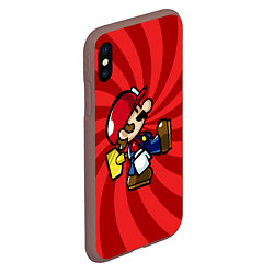 Чехол iPhone XS Max матовый Super Mario: Red Illusion, цвет: 3D-коричневый — фото 2