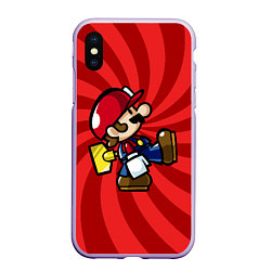 Чехол iPhone XS Max матовый Super Mario: Red Illusion, цвет: 3D-светло-сиреневый