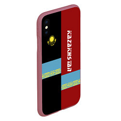 Чехол iPhone XS Max матовый Kazakhstan, цвет: 3D-малиновый — фото 2