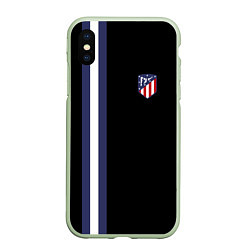 Чехол iPhone XS Max матовый FC Atletico Madrid: Blue Line