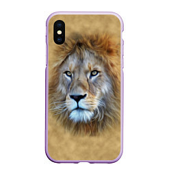 Чехол iPhone XS Max матовый Песчаный лев, цвет: 3D-сиреневый
