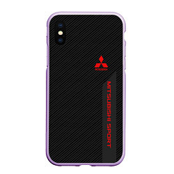 Чехол iPhone XS Max матовый Mitsubishi: Sport Line, цвет: 3D-сиреневый