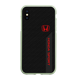 Чехол iPhone XS Max матовый Honda: Sport Line, цвет: 3D-салатовый