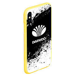 Чехол iPhone XS Max матовый Daewoo: Black Spray, цвет: 3D-желтый — фото 2