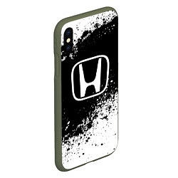 Чехол iPhone XS Max матовый Honda: Black Spray, цвет: 3D-темно-зеленый — фото 2