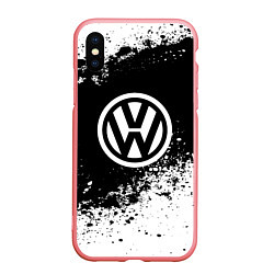 Чехол iPhone XS Max матовый Volkswagen: Black Spray, цвет: 3D-баблгам