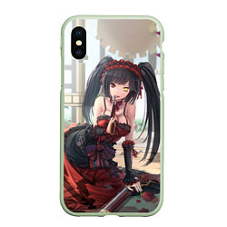 Чехол iPhone XS Max матовый Kurumi Tokisaki, цвет: 3D-салатовый