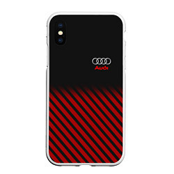 Чехол iPhone XS Max матовый Audi: Red Lines, цвет: 3D-белый