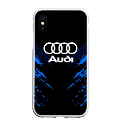 Чехол iPhone XS Max матовый Audi: Blue Anger, цвет: 3D-белый