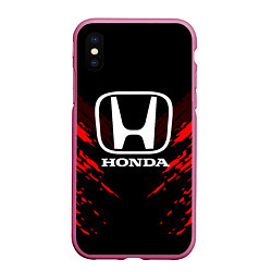 Чехол iPhone XS Max матовый Honda: Red Anger, цвет: 3D-малиновый