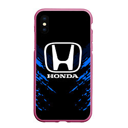 Чехол iPhone XS Max матовый Honda: Blue Anger, цвет: 3D-малиновый