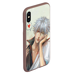 Чехол iPhone XS Max матовый Sakata Gintoki, цвет: 3D-коричневый — фото 2