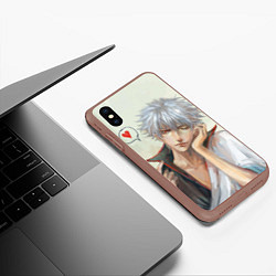 Чехол iPhone XS Max матовый Sakata Gintoki, цвет: 3D-коричневый — фото 2