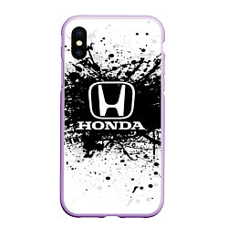 Чехол iPhone XS Max матовый Honda: Black Spray, цвет: 3D-сиреневый