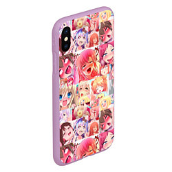 Чехол iPhone XS Max матовый Ahegao, цвет: 3D-сиреневый — фото 2