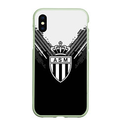 Чехол iPhone XS Max матовый FC Monaco: Black Style, цвет: 3D-салатовый