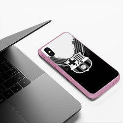 Чехол iPhone XS Max матовый FC Barcelona: Black Style, цвет: 3D-розовый — фото 2