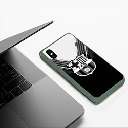 Чехол iPhone XS Max матовый FC Barcelona: Black Style, цвет: 3D-темно-зеленый — фото 2