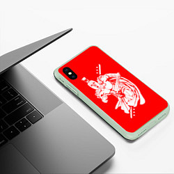 Чехол iPhone XS Max матовый Спартанский гладиатор, цвет: 3D-салатовый — фото 2