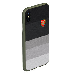 Чехол iPhone XS Max матовый ФК Арсенал: Серый стиль, цвет: 3D-темно-зеленый — фото 2