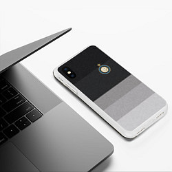 Чехол iPhone XS Max матовый ФК Интер: Серый стиль, цвет: 3D-белый — фото 2