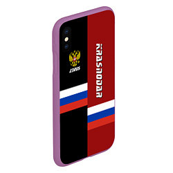 Чехол iPhone XS Max матовый Krasnodar, Russia, цвет: 3D-фиолетовый — фото 2