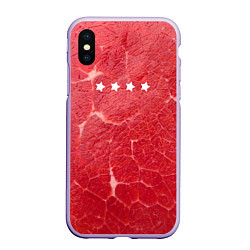 Чехол iPhone XS Max матовый Мясо 100%, цвет: 3D-светло-сиреневый