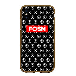 Чехол iPhone XS Max матовый FCSM Supreme, цвет: 3D-коричневый